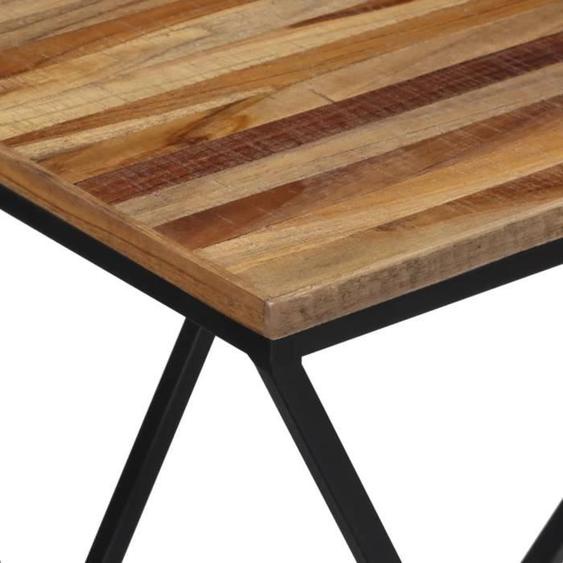 Table dappoint - MOTHINESSTO - Teck massif récupéré - 2 pcs - Noir - Dimensions variées