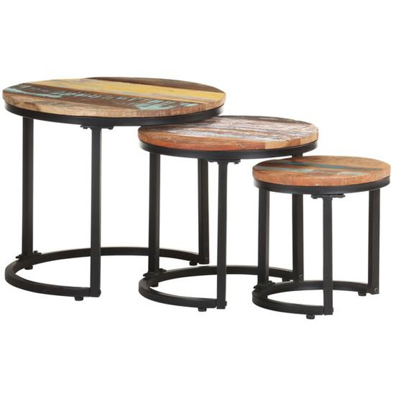 Tables dappoint 3 pcs Bois de récupération massif