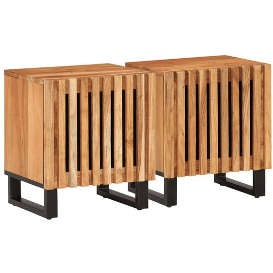 Tables de chevet 2 pcs 40x34x46 cm bois dacacia massif