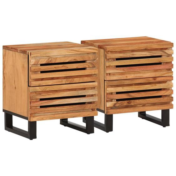 Tables de chevet 2 pcs 40x34x46 cm bois dacacia massif