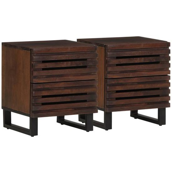 Tables de chevet 2 pcs 40x34x46 cm bois de manguier massif