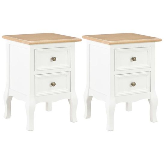 Tables de chevet 2 pcs blanc 35x30x49 cm MDF