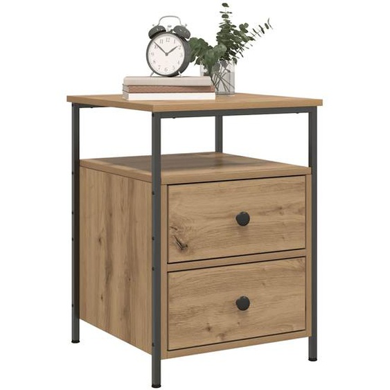 Tables de chevet 2 pcs chêne artisanal bois dingénierie