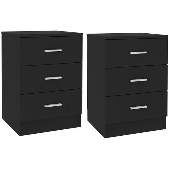 Tables de chevet 2 pcs Noir 38x35x56 cm Bois dingénierie