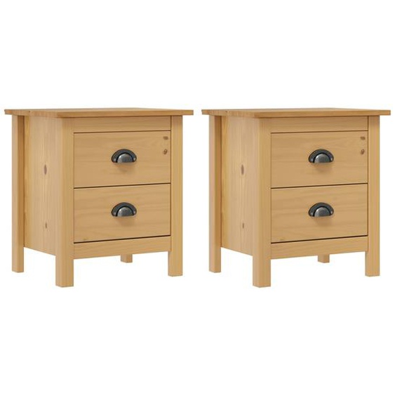 Tables de chevet Hill 2 pcs 46x35x49,5 cm Bois de pin solide