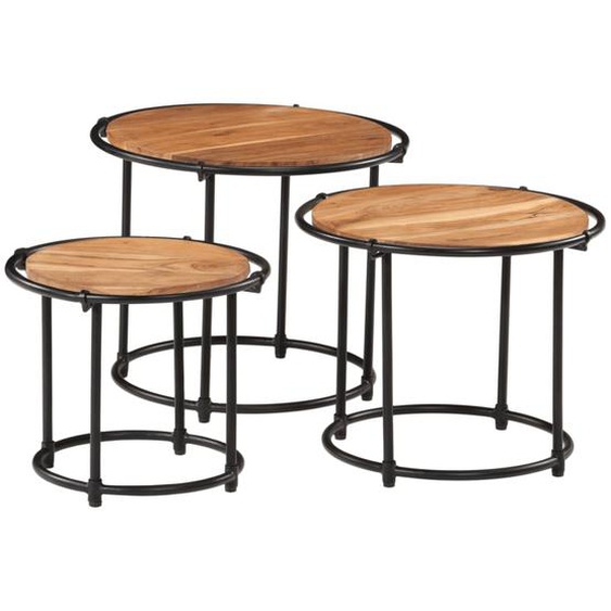 Tables gigognes 3 pcs bois massif dacacia
