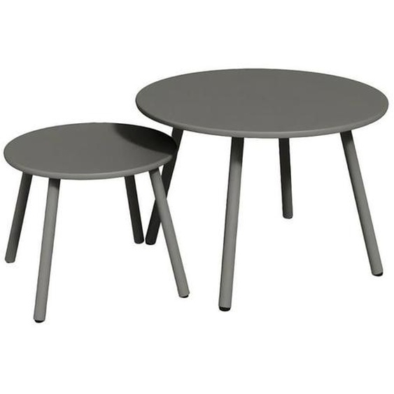 Tables gigognes de jardin en métal - Gris anthracite - MIRMANDE de MYLIA