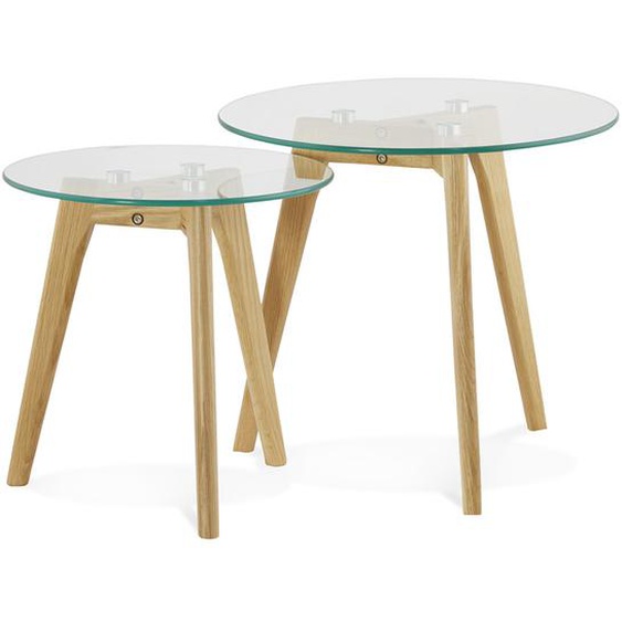 Tables gigognes ronde LOVYOU en verre