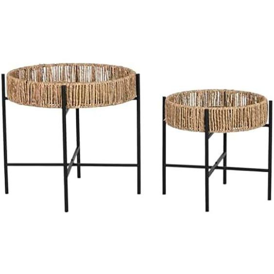 Tables - HOME ESPRIT - Lot de 2 - Métal Noir - 49 x 49 x 44 cm - À monter soi-même