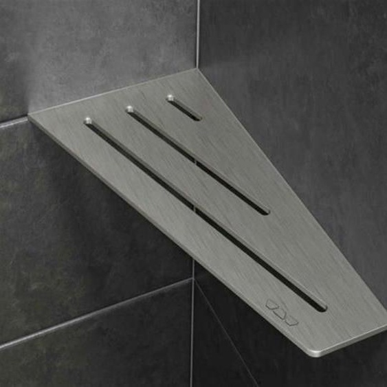 Tablette murale de douche - SHELF-E-S3 - Acier inox brossé - Modèle floral - 62x295x154 mm