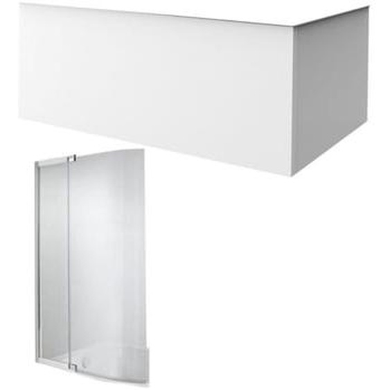 Tablier bain pour baignoires rectangulaires installation angle 180 x 90 x 60cm Blanc Mat + Pare bain Malice JACOB DELAFON