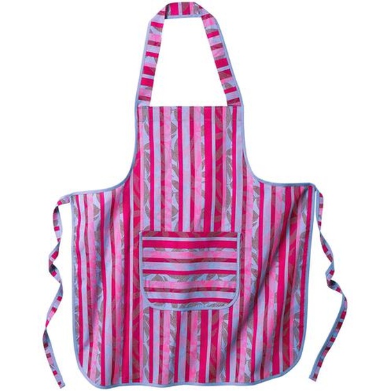 Tablier cuisine rayé forme bavette -