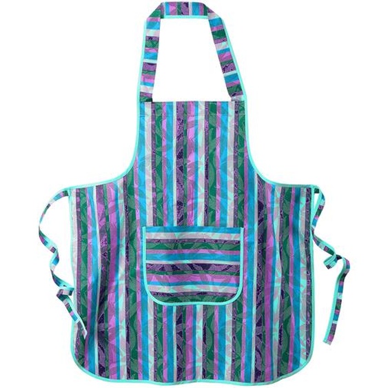 Tablier cuisine rayé forme bavette -