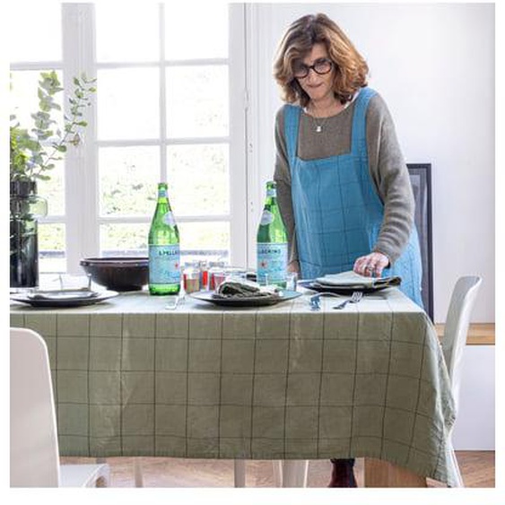 Tablier de cuisine en lin et coton, TISSAGE GRAPHIQUE