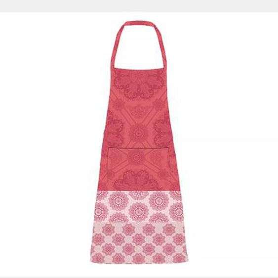 Tablier Mille rosaces framboise enduit imperméable