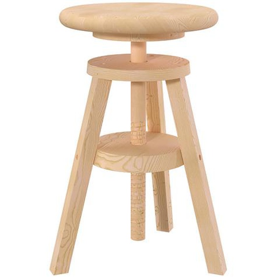 Tabouret réglable à vis en bois