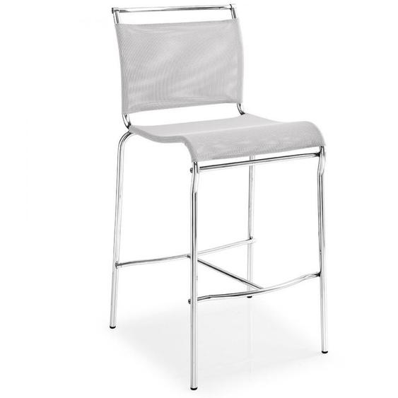 Tabouret AIR structure métal assise tissu gris