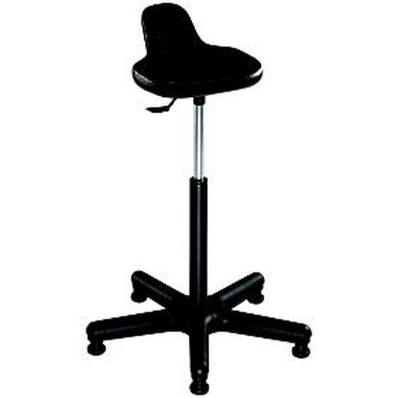 Tabouret assis-debout polyuréthane sur patins - Hauteur réglable 54 à 80 cm - Noir