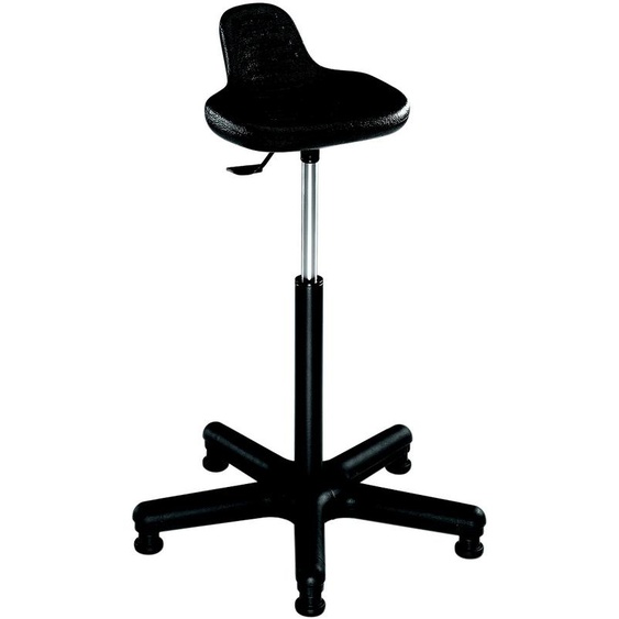 Tabouret assis-debout polyuréthane sur patins - Hauteur réglable 54 à 80 cm - Noir