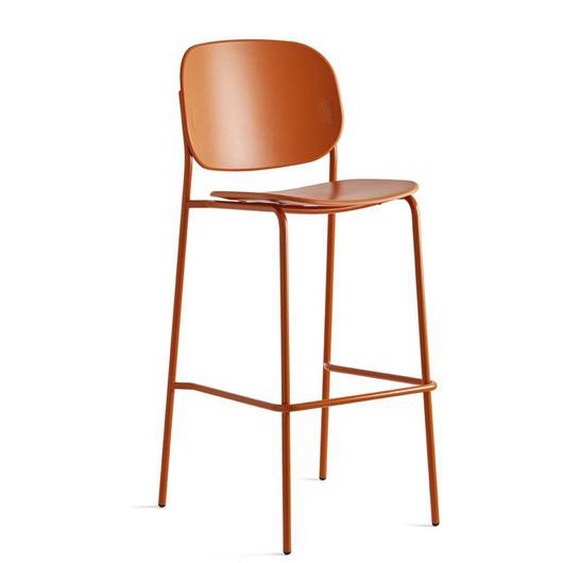 Tabouret bar YO pieds métal assise plastique safran