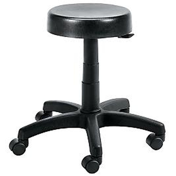 Tabouret bas Budget à roulettes  polyuréthane noir réglable de 43-55 cm