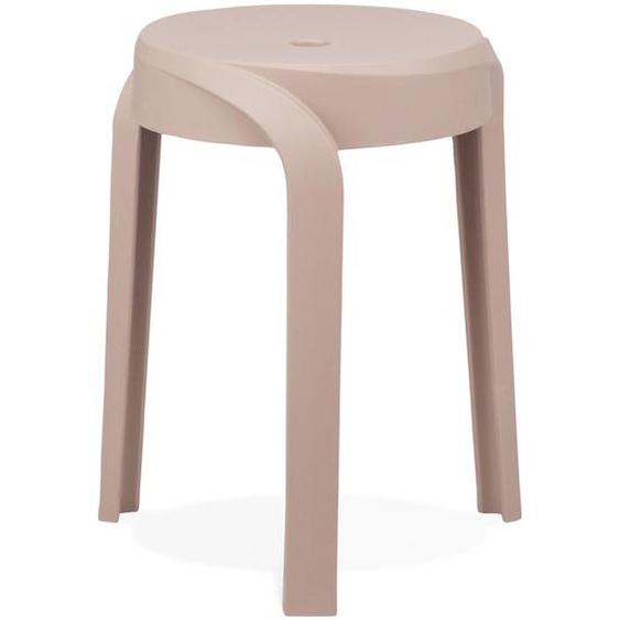 Tabouret bas empilable POMPA en matière plastique beige