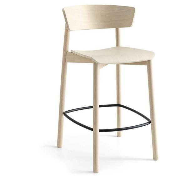 Tabouret  CLELIA structure et assise hêtre blanchi