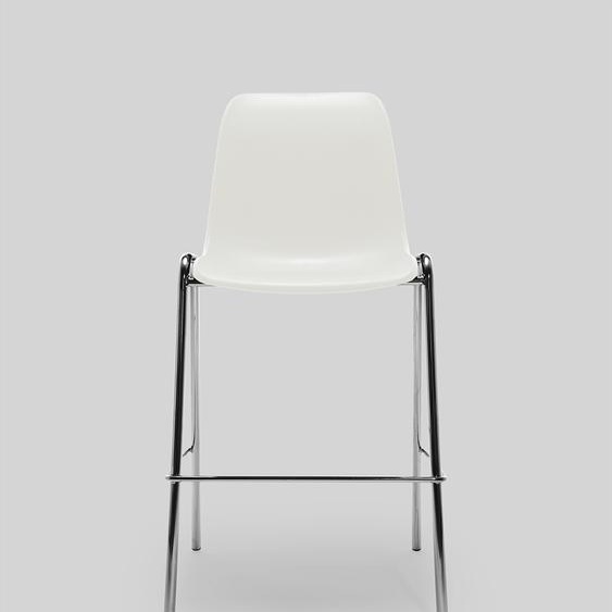 Tabouret coque en polypropylène Blanc, hauteur 75 cm