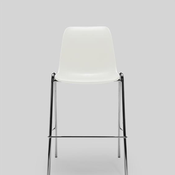 Tabouret coque en polypropylène Blanc, hauteur 75 cm