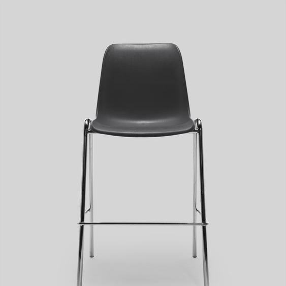 Tabouret coque en polypropylène Gris anthracite, hauteur 75 cm