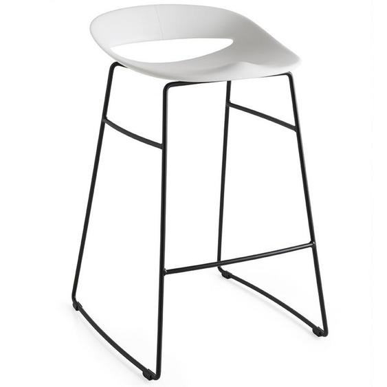 Tabouret  COSMOPOLITAN structure métal assise plastique blanc