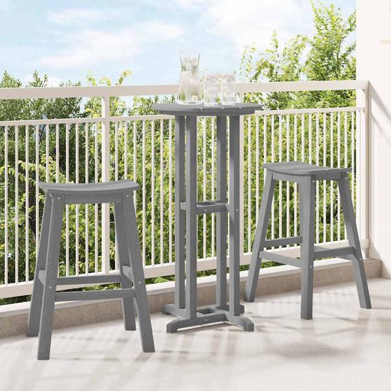 Tabouret de bar 2 pcs Gris clair 52 x 43 x 73,5 cm HDPE