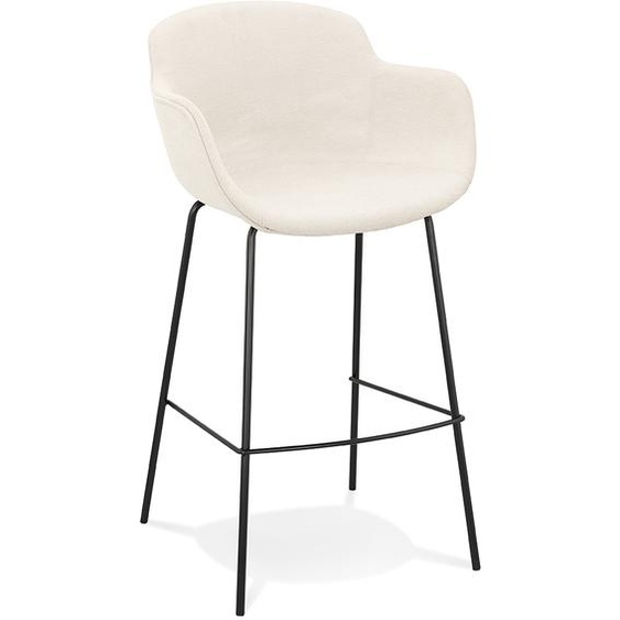 Tabouret de bar avec accoudoirs AMERICA en tissu beige