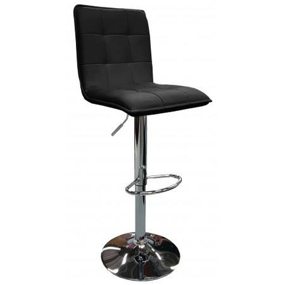 Tabouret de bar capitonné en cuir simili - Froze - Noir