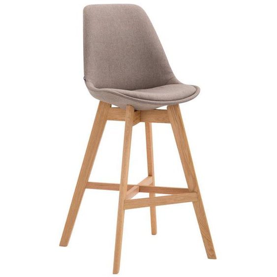 Tabouret de bar chaise haute design scandinave moderne en tissu taupe