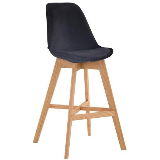 Tabouret de bar chaise haute design scandinave moderne en velours noir