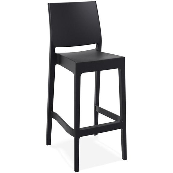 Tabouret de bar CLARA noir intérieur / extérieur empilable