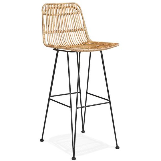 Tabouret de bar design BOCADIA en rotin