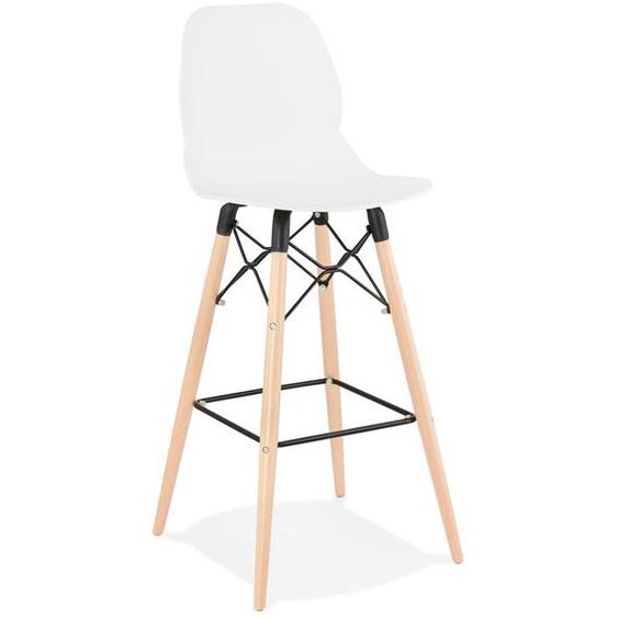 Tabouret de bar design COSMIK blanc style scandinave