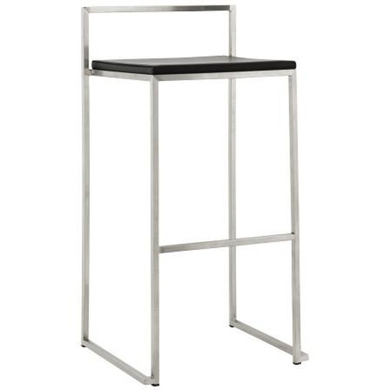 Tabouret de bar design en inox brossé - Yavor - Noir