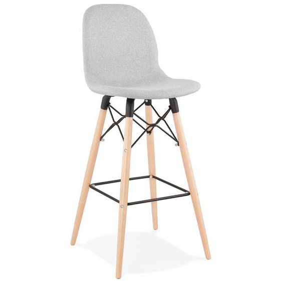Tabouret de bar design GALACTIK en tissu gris clair style scandinave