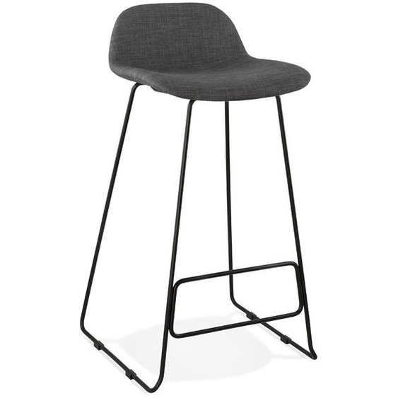 Tabouret de bar design MOSKOW noir style industriel avec pieds en métal noir