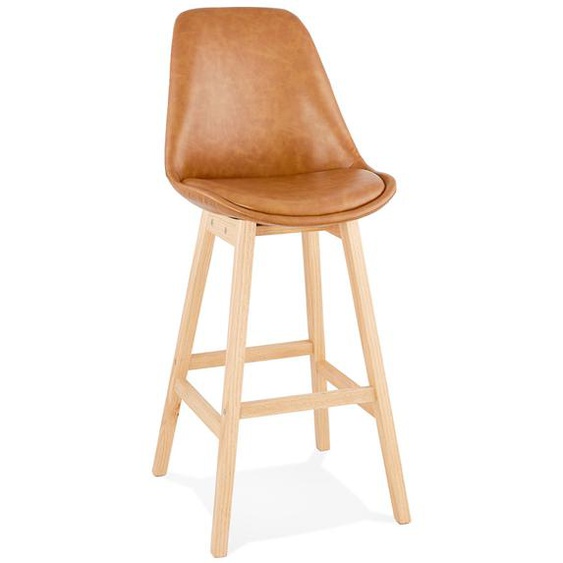 Tabouret de bar ELENA brun en matière synthétique