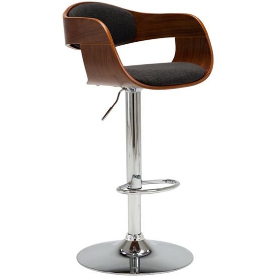 Tabouret de bar Gris Bois courbé et tissu