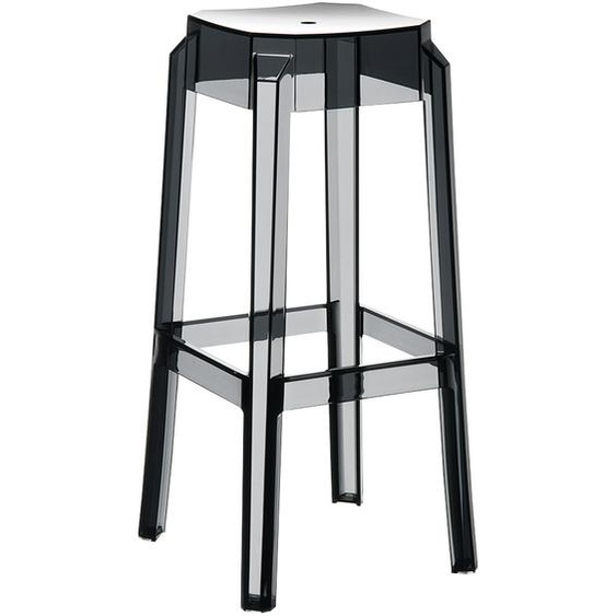 Tabouret de bar LENO noir transparent en matière plastique
