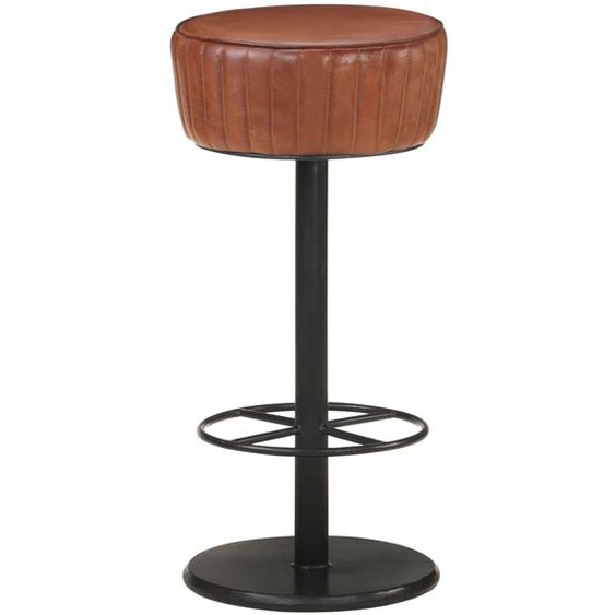 Tabouret de bar Marron Cuir véritable