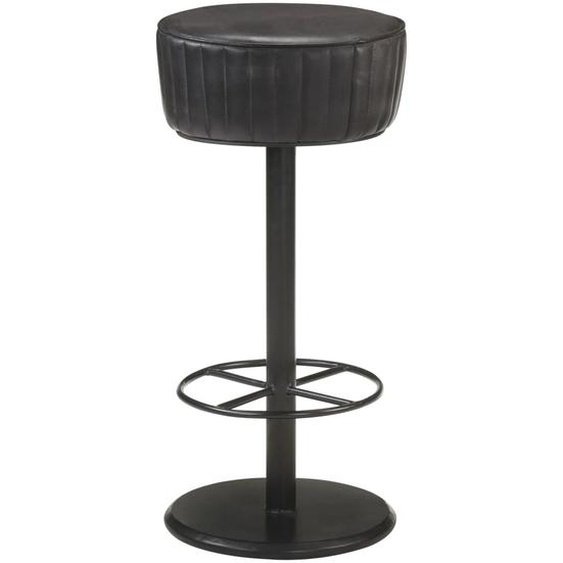 Tabouret de bar Noir Cuir véritable