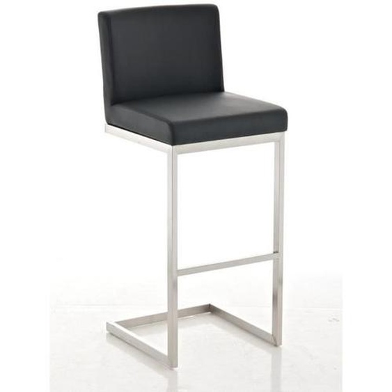 Tabouret de bar PAROS - CLP - Acier inoxydable - Noir - Avec repose-pieds et dossier