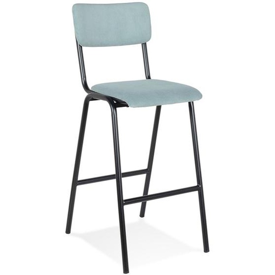 Tabouret de bar TALIA en tissu côtelé bleu - commande par 2 pièces / prix pour 1 pièce