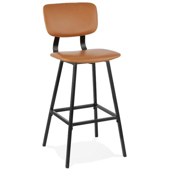 Tabouret de bar vintage RAPSODY brun avec structure noire
